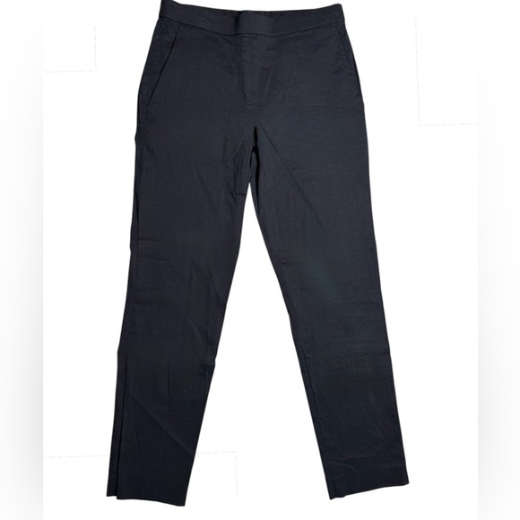 Theory Treeca Pull-On Cropped Pants Black Size 0 Linen Blend 26” Inseam - Picture 5 of 5